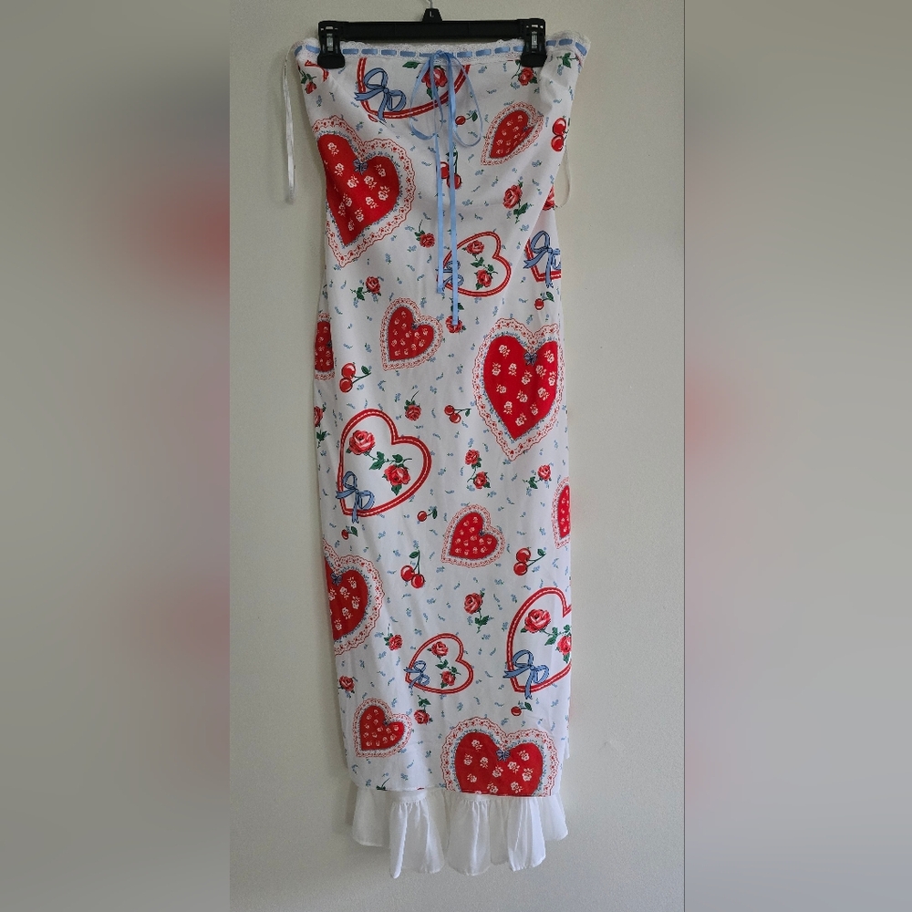 NWOT" For Love & Lemons Daisy Mae Strapless Midi Dress - Picture 6 of 9